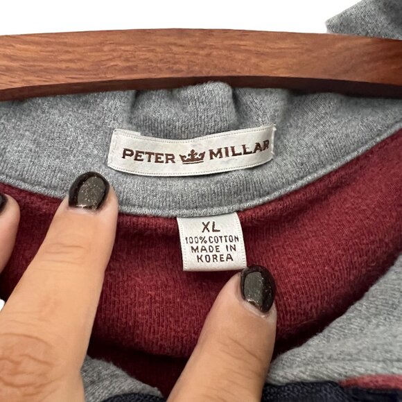 Peter Millar Red 1/4 Zip Cotton Pullover Sweater Mens Size XLarge - Picture 3 of 4